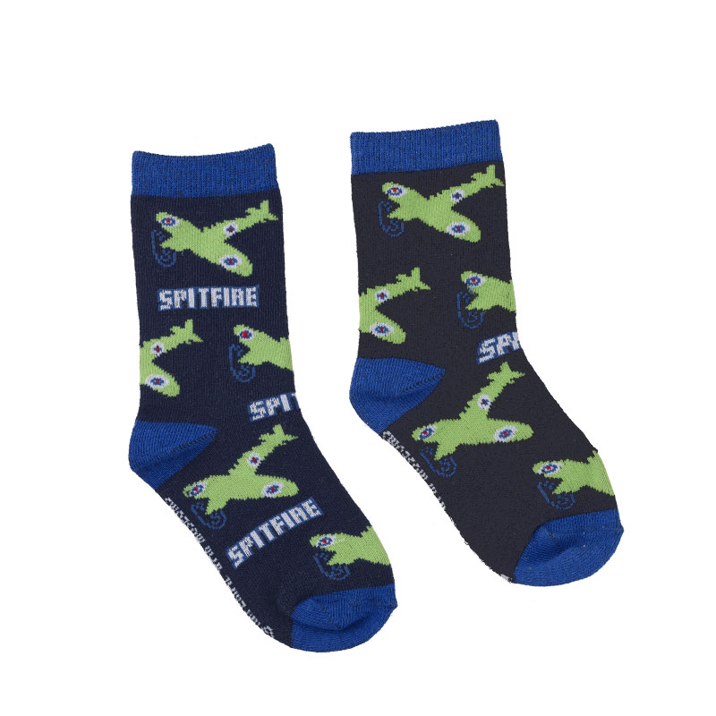 kids spitfire socks with planes on them one size reverse